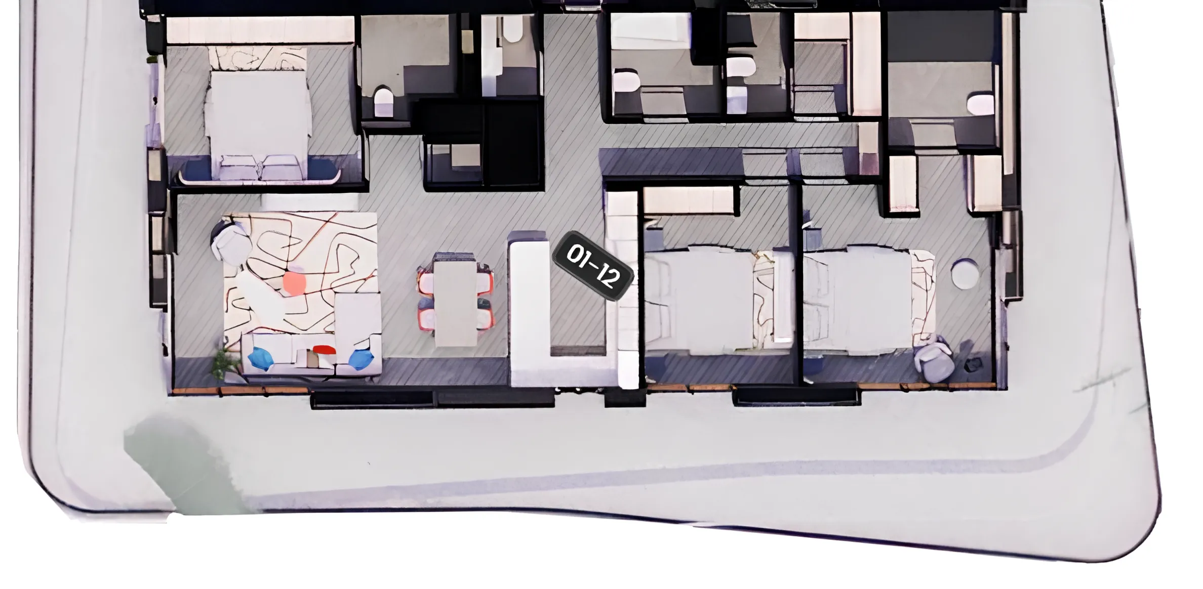 3 bedroom Apartments floor plan at Rosso Bay Residences
