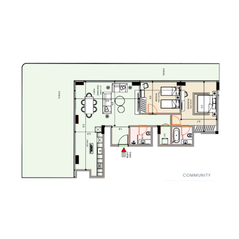 2 bedroom Apartments floor plan at Edgewater Residences 1, 2 and 3