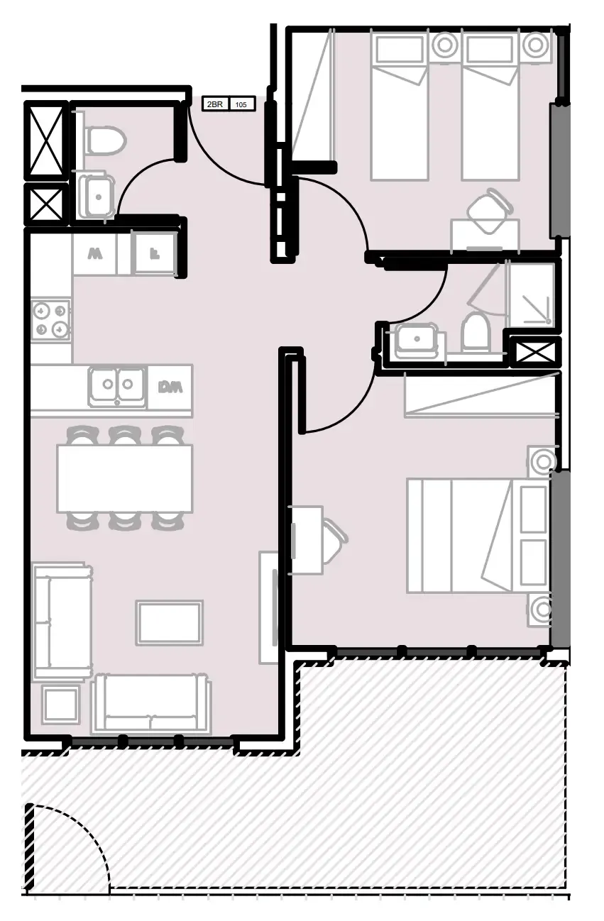 2 bedroom Apartments floor plan at Verdana III