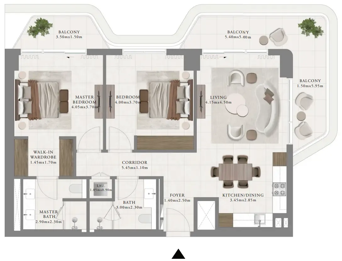 2 bedroom Apartments floor plan at Sera 2