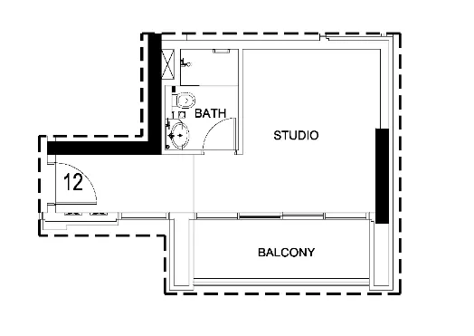 0 bedroom Apartments floor plan at Damac Hills 2 - Hotel Edge by Rotana