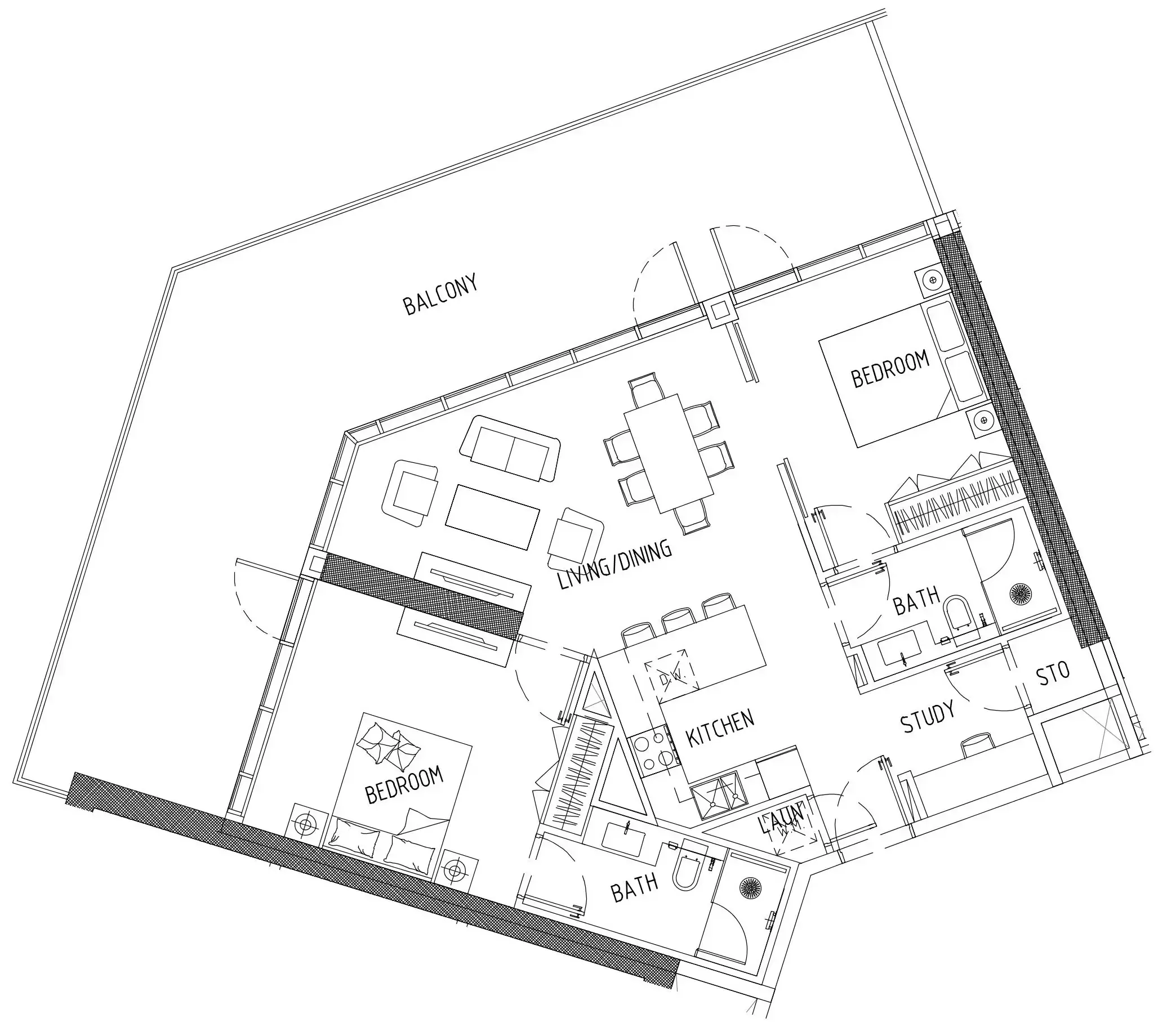 2 bedroom Apartments floor plan at Damac District
