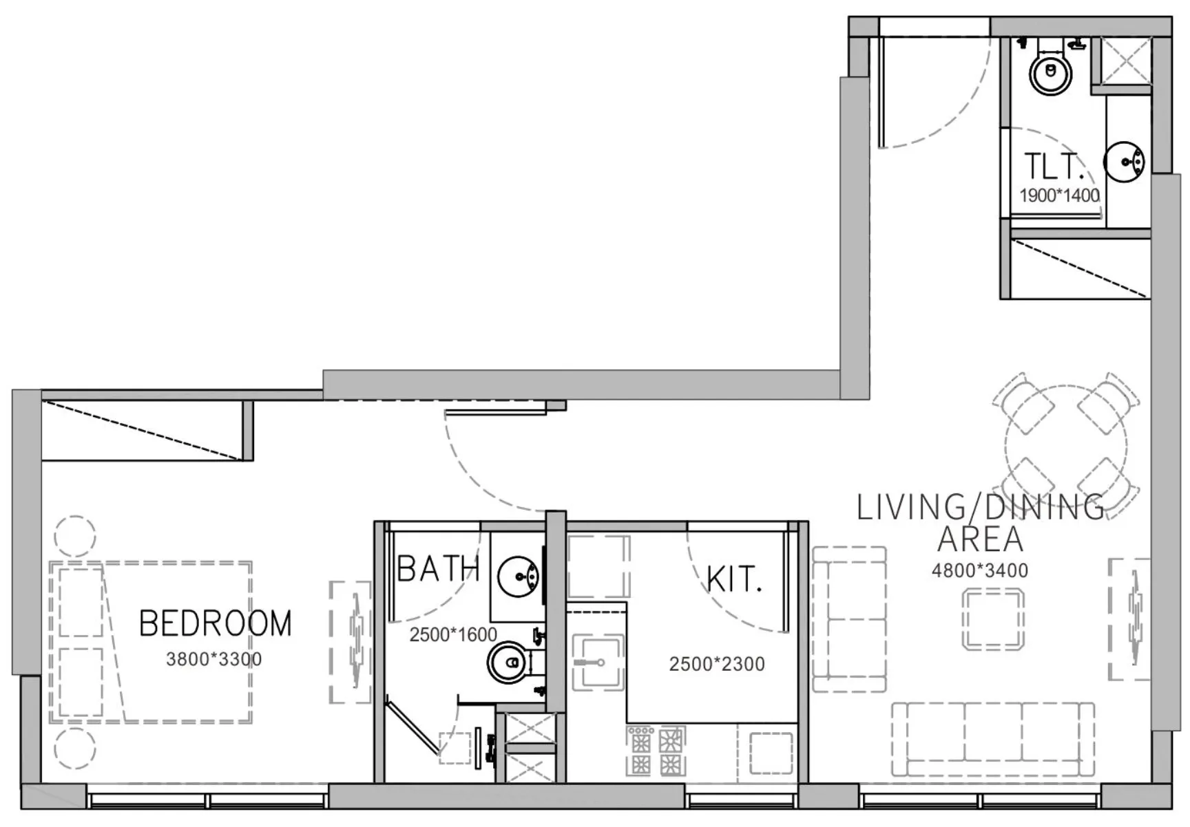 1 bedroom Apartments floor plan at Stamn Yuni