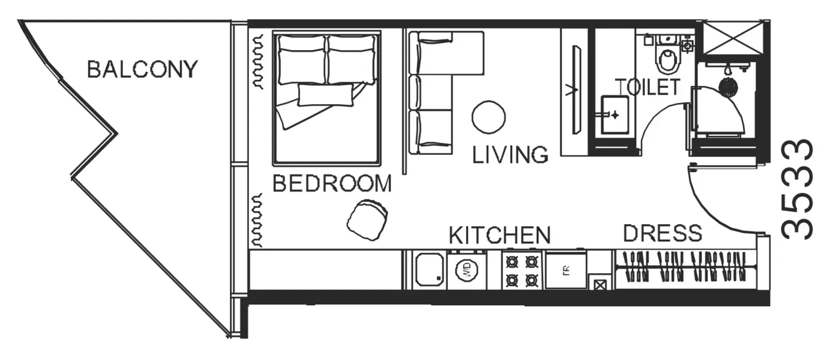 0 bedroom Apartments floor plan at The WOW Tower