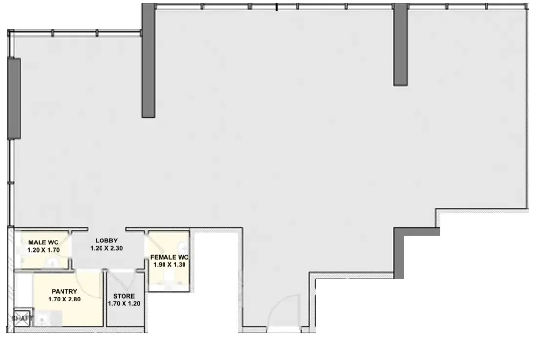  bedroom Office floor plan at Ayaan Heights 1