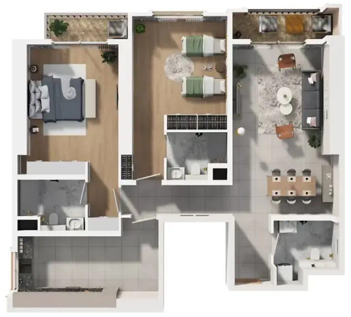 2 bedroom Apartments floor plan at Barajeel Towers