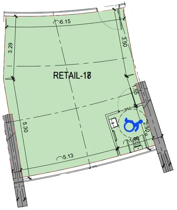 bedroom Retail floor plan at Binghatti Skyflame