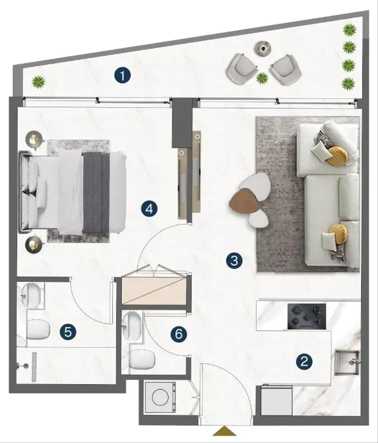 1 bedroom Apartments floor plan at Omya Residence