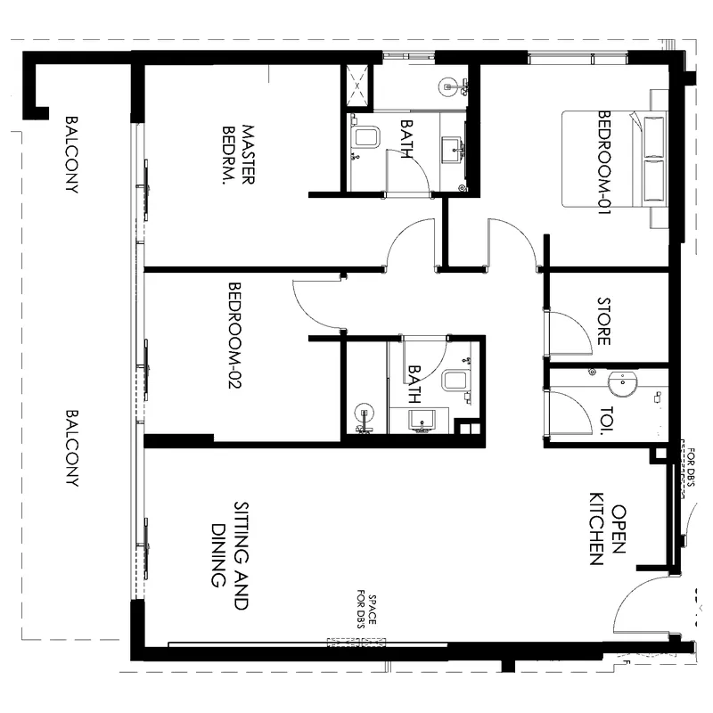 3 bedroom Apartments floor plan at Living Legends Phase 5