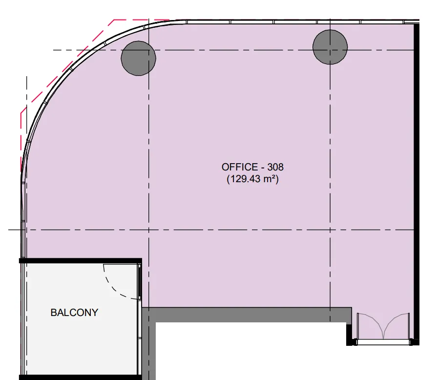  bedroom Office floor plan at Azizi Emerald