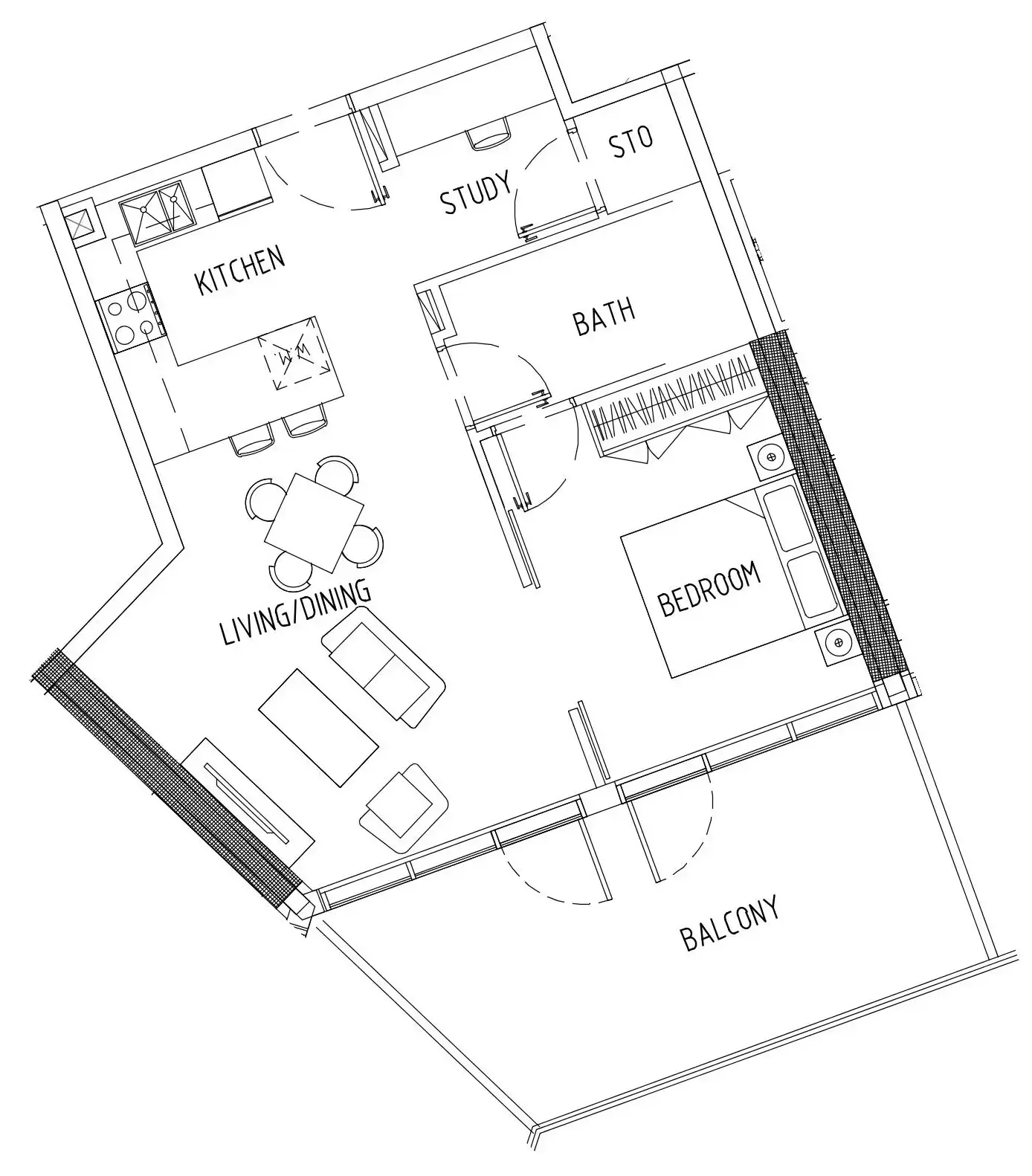 1 bedroom Apartments floor plan at Damac District