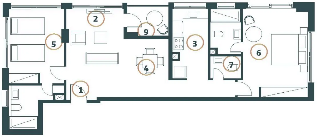 2 bedroom Apartments floor plan at Whitestone Residences