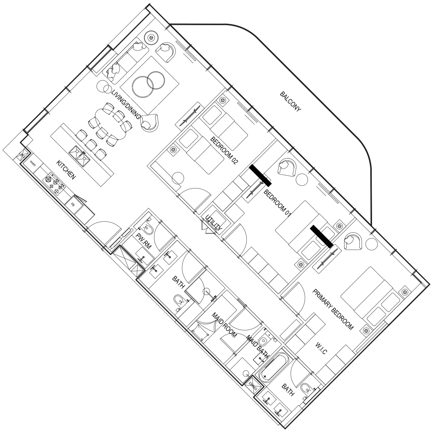 3 bedroom Apartments floor plan at Parkway by Prestige One