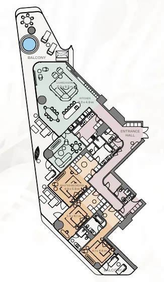 3 bedroom Apartments floor plan at Eywa Tree of Life