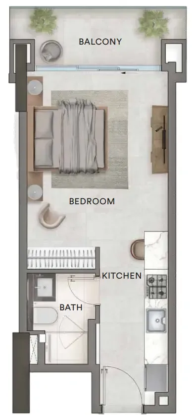 0 bedroom Apartments floor plan at Urban - Park Residences