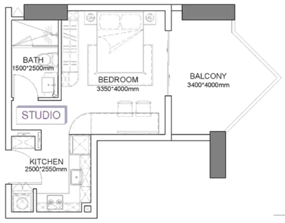 0 bedroom Apartments floor plan at Listone Residence