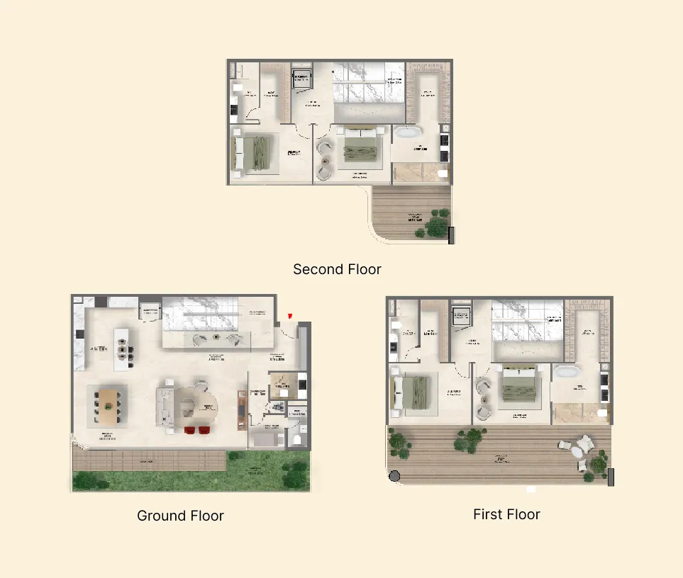 4 bedroom Townhouse floor plan at The Tides