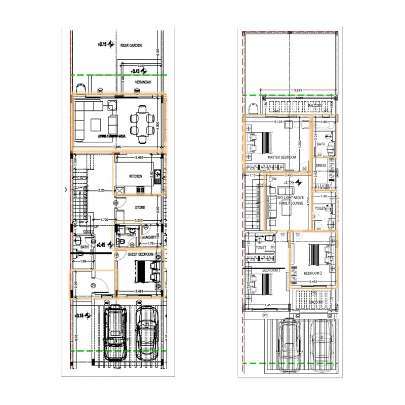 4 bedroom Townhouse floor plan at Purvanchal Townhouses