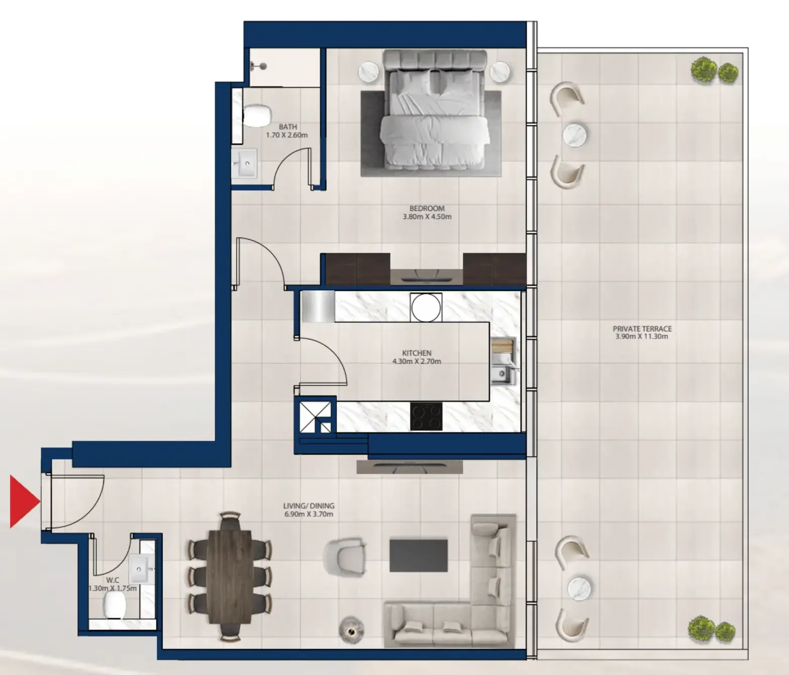 1 bedroom Apartments floor plan at Al Vista