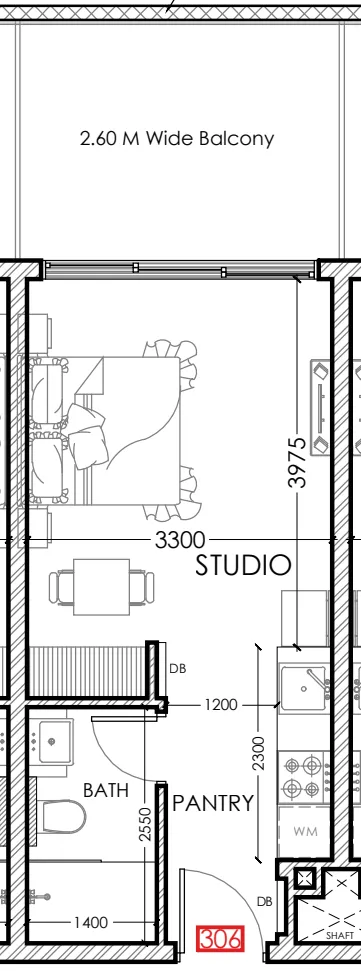 0 bedroom Apartments floor plan at Al Haseen Residences 5