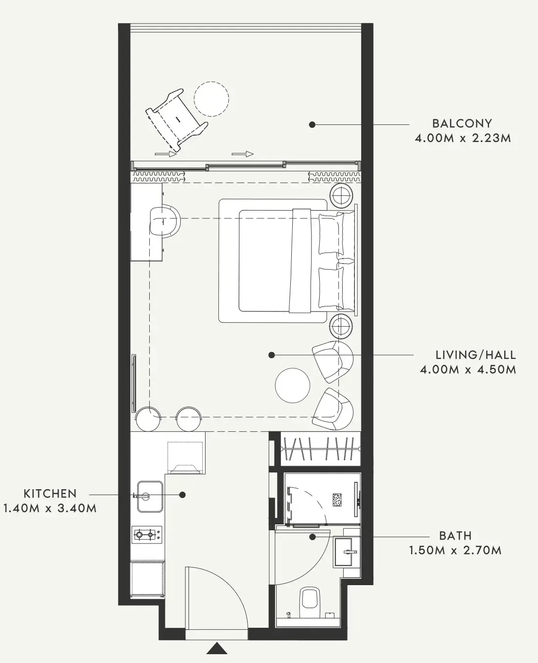 0 bedroom Apartments floor plan at Riviera 55