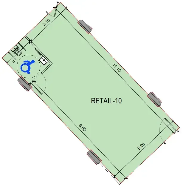  bedroom Retail floor plan at Binghatti Skyflame