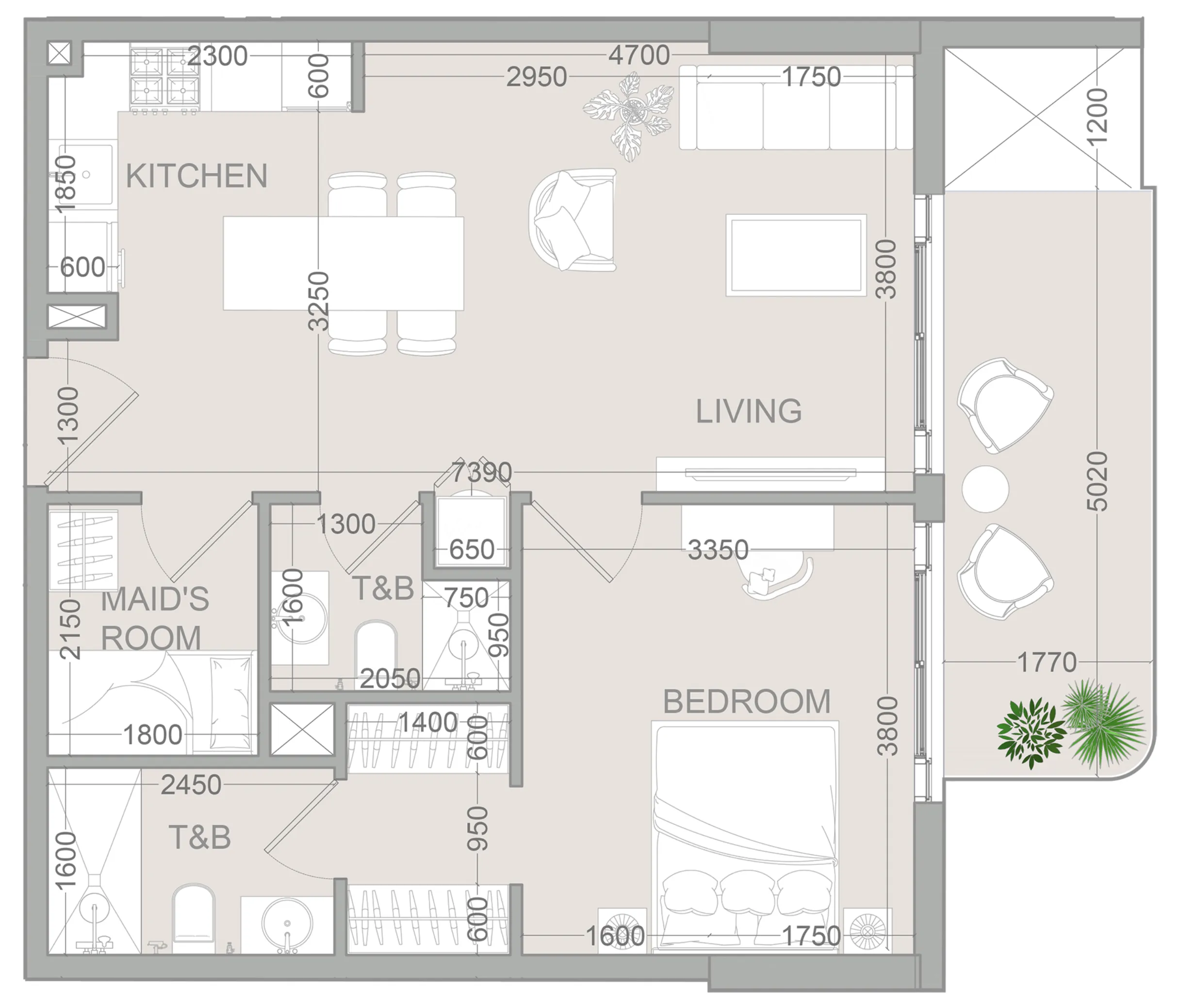 1.5 bedroom Apartments floor plan at TETR1S Tower