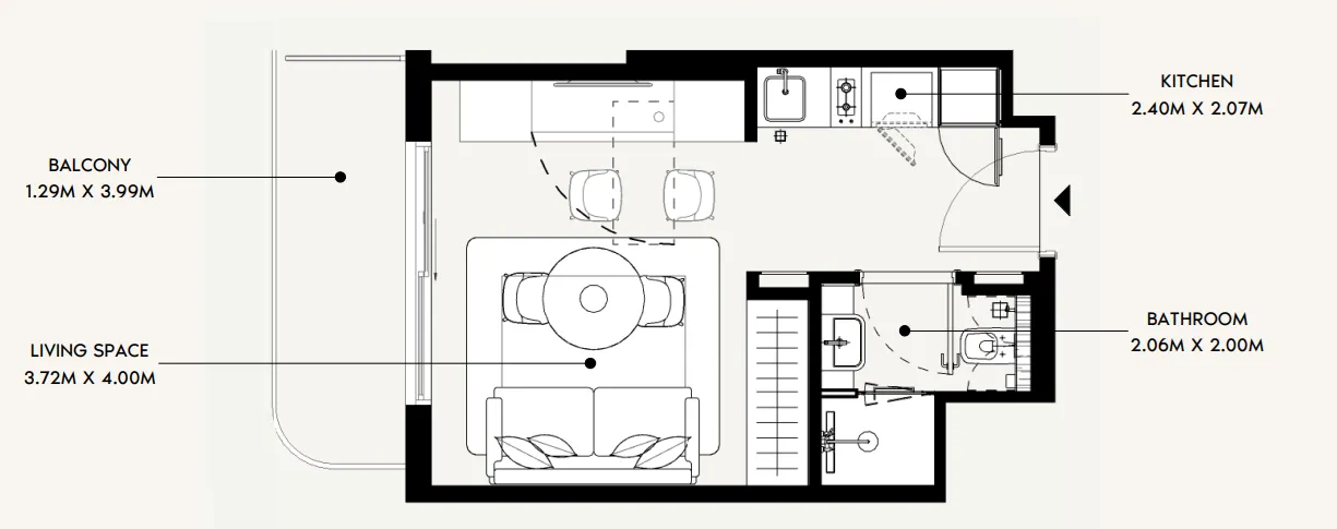 0 bedroom Apartments floor plan at Azizi David