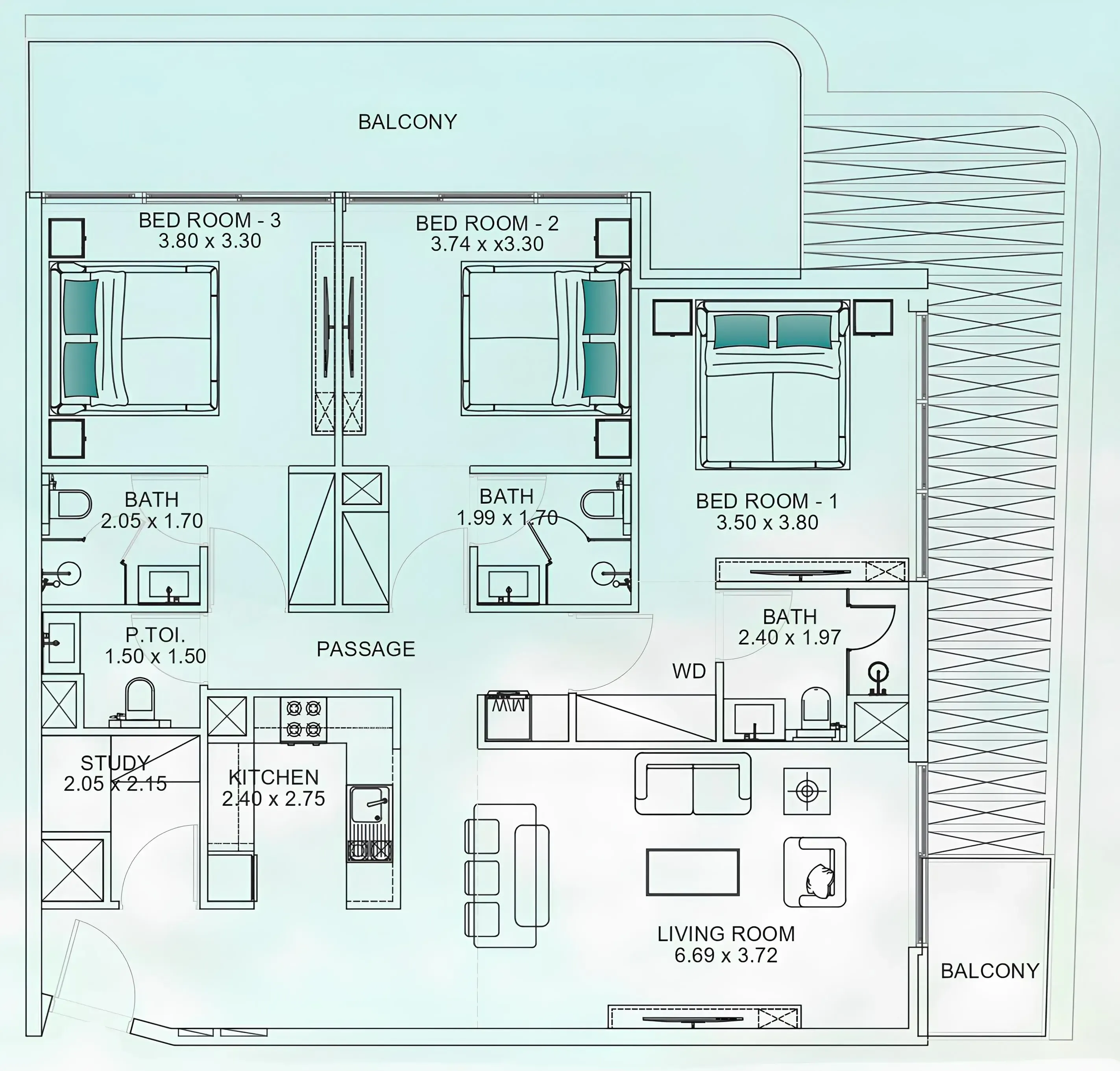 3.5 bedroom Apartments floor plan at Floarea Breeze