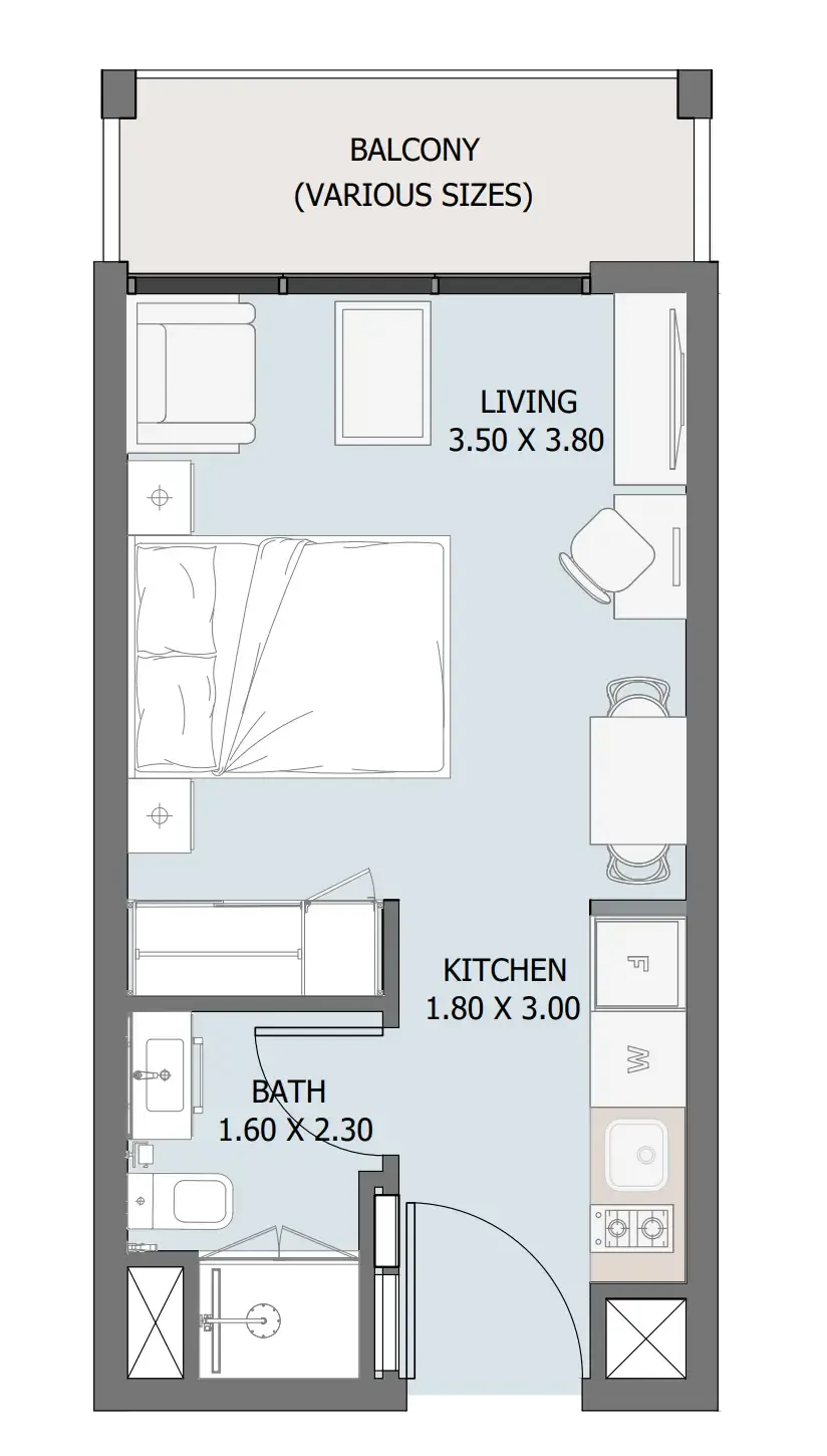 0 bedroom Apartments floor plan at Verdana III