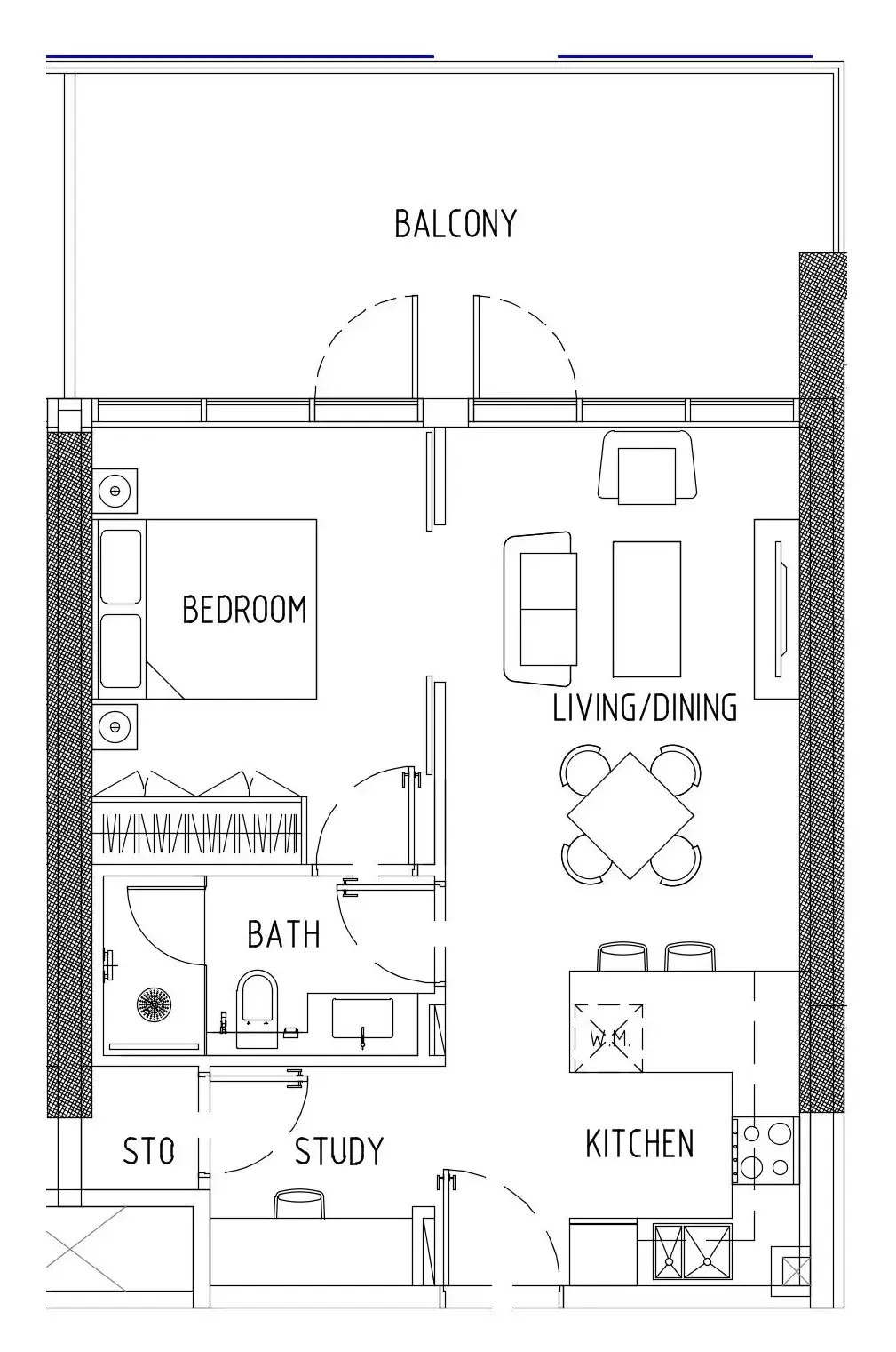 1 bedroom Apartments floor plan at Damac District