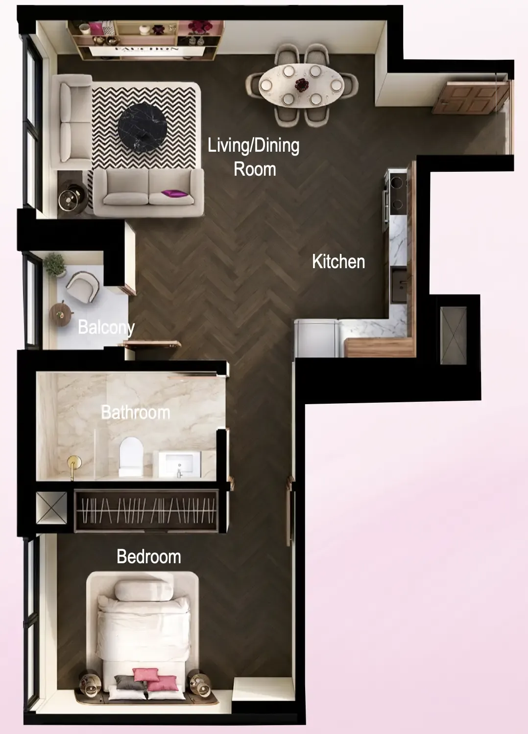 1 bedroom Apartments floor plan at Fauchon Residences