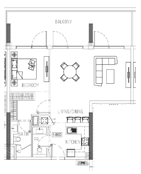 1 bedroom Apartments floor plan at Damac Riverside Views