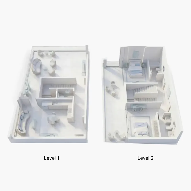 2 bedroom Duplex floor plan at Ice Beach
