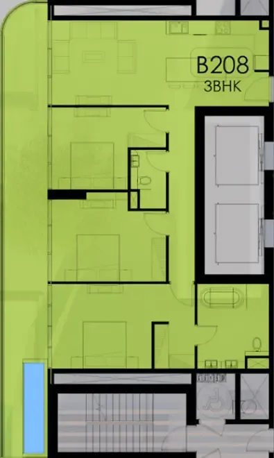 3 bedroom Apartments floor plan at Ocean Pearl 1 and 2