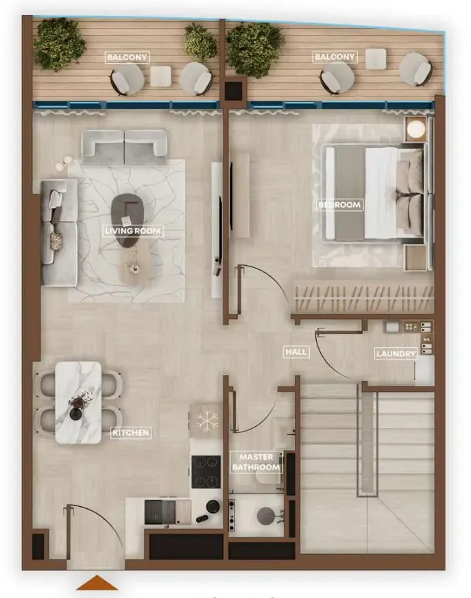 2 bedroom Apartments floor plan at Sky Hills Astra