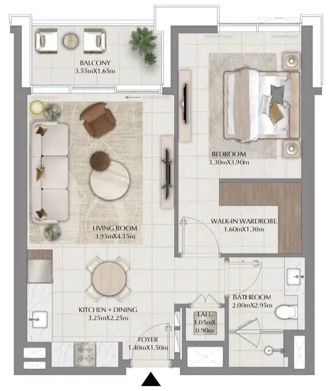 1 bedroom Apartments floor plan at Terra Woods