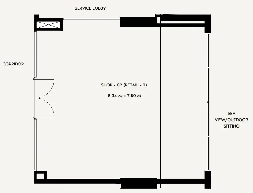  bedroom Retail floor plan at Azizi Wasel