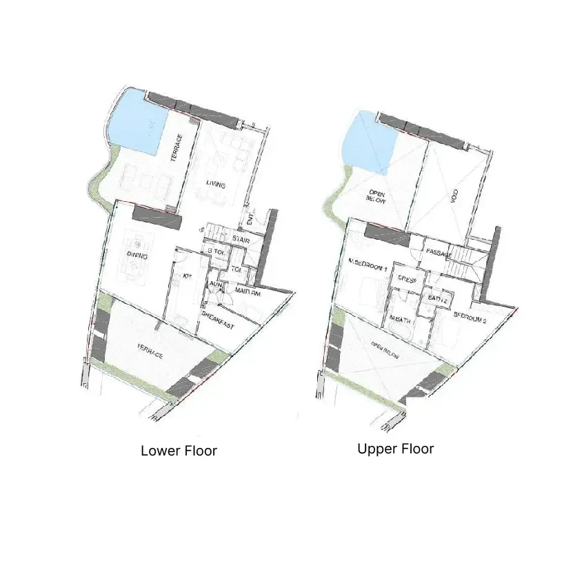 2.5 bedroom Duplex floor plan at Safa One de Grisogono