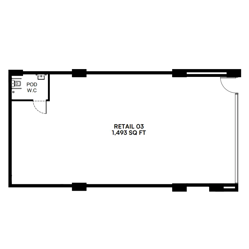  bedroom Retail floor plan at Binghatti Starfall