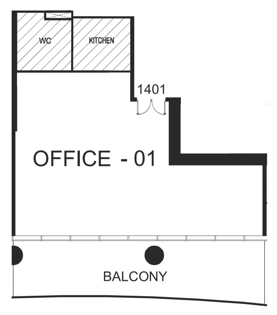  bedroom Office floor plan at The WOW Tower