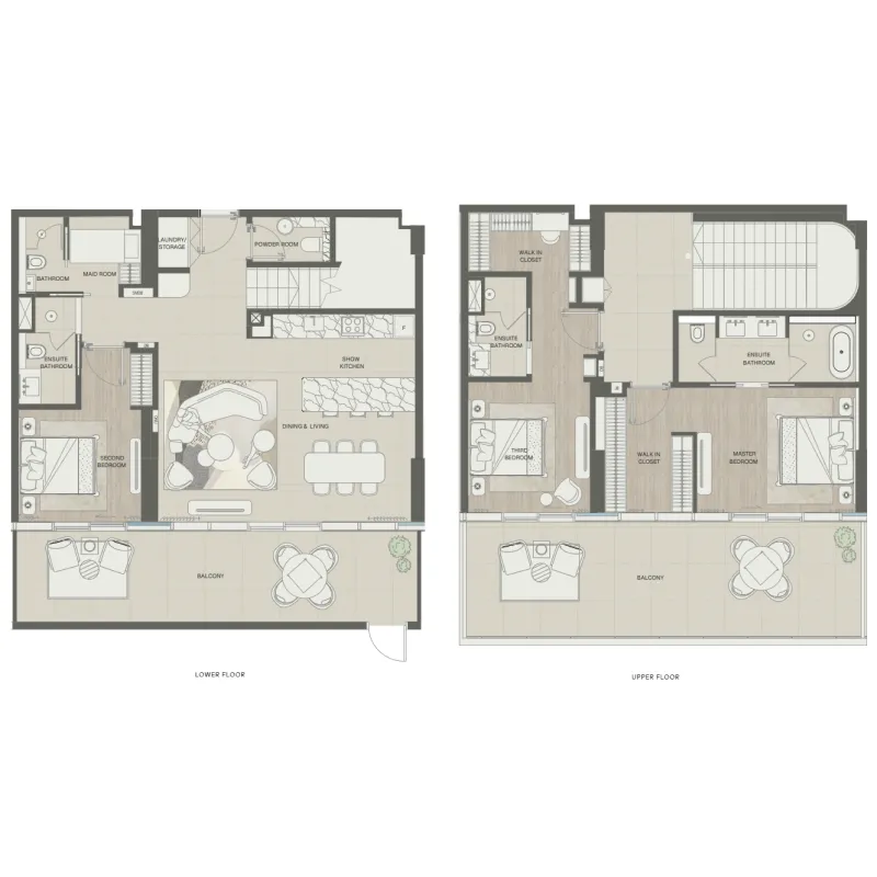 3 bedroom Townhouse floor plan at Mondrian Phases 1 and 2