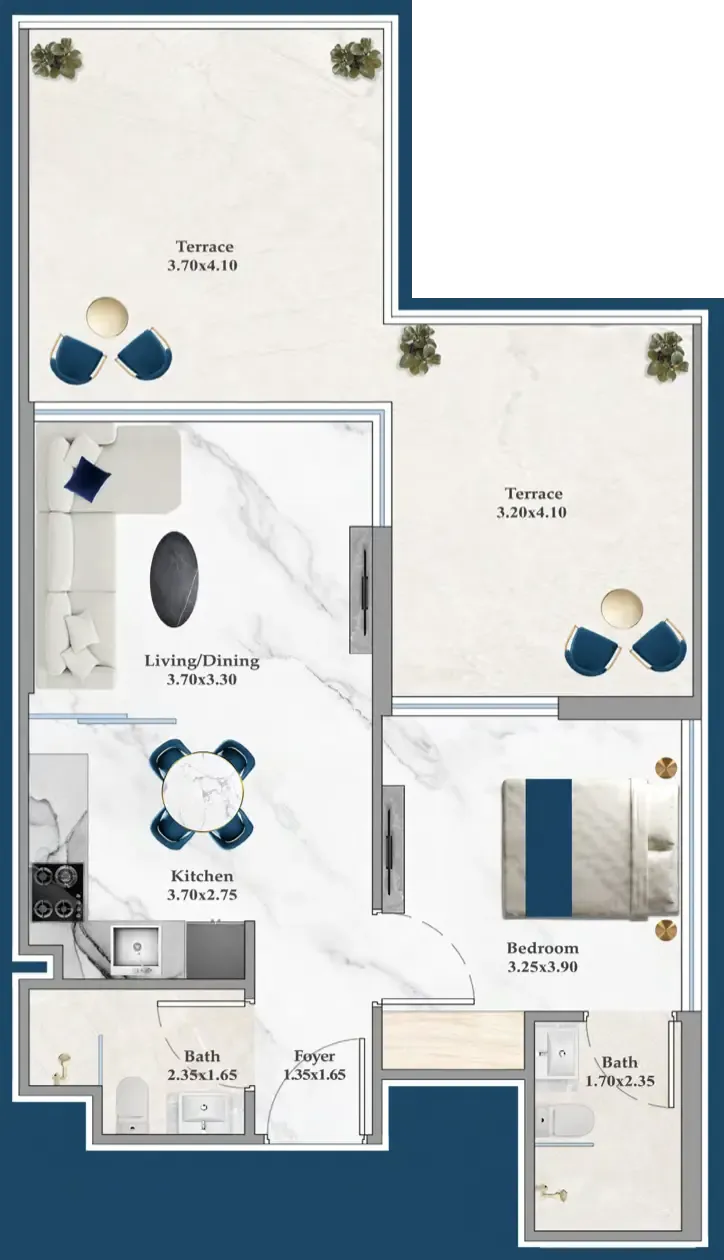 1 bedroom Apartments floor plan at Serenz