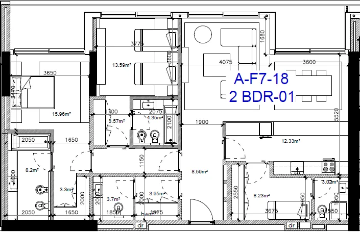2 bedroom Apartments floor plan at Gateway Porto Al Zorah