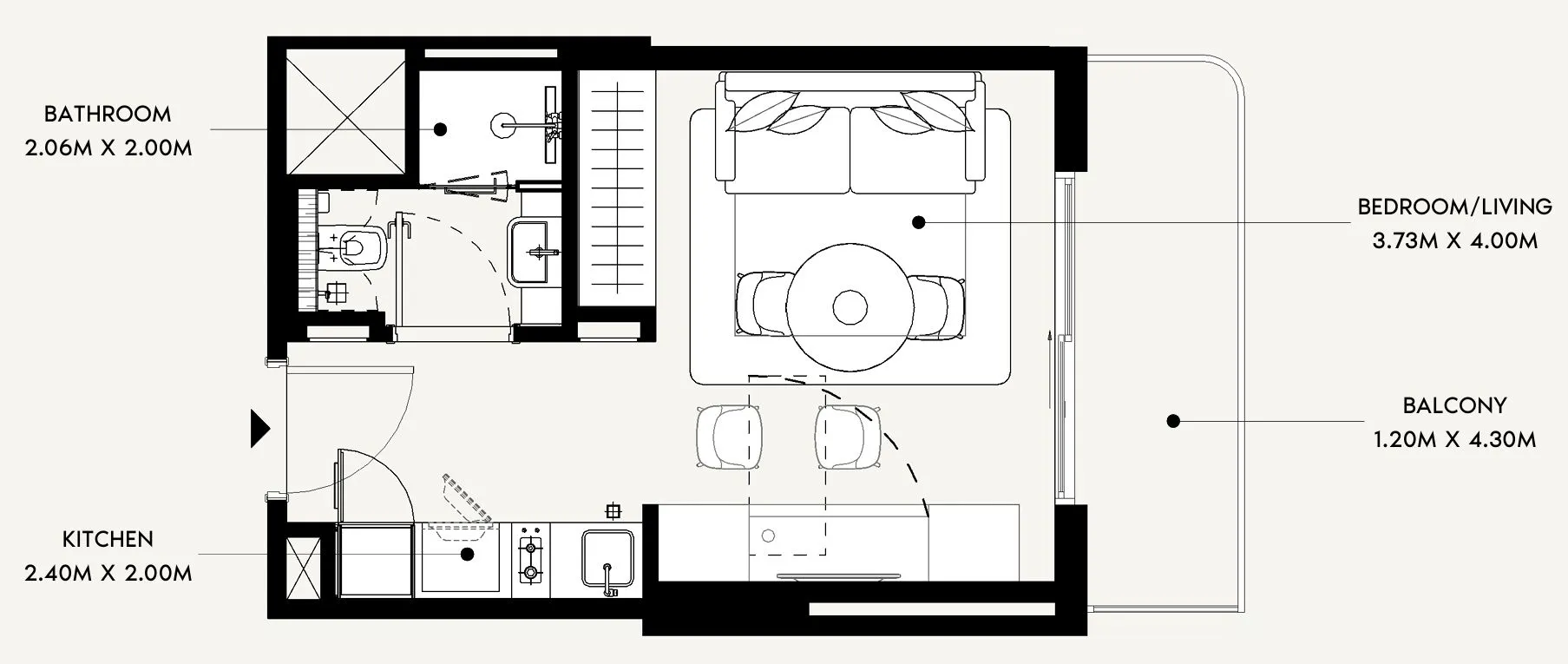 0 bedroom Apartments floor plan at Azizi David