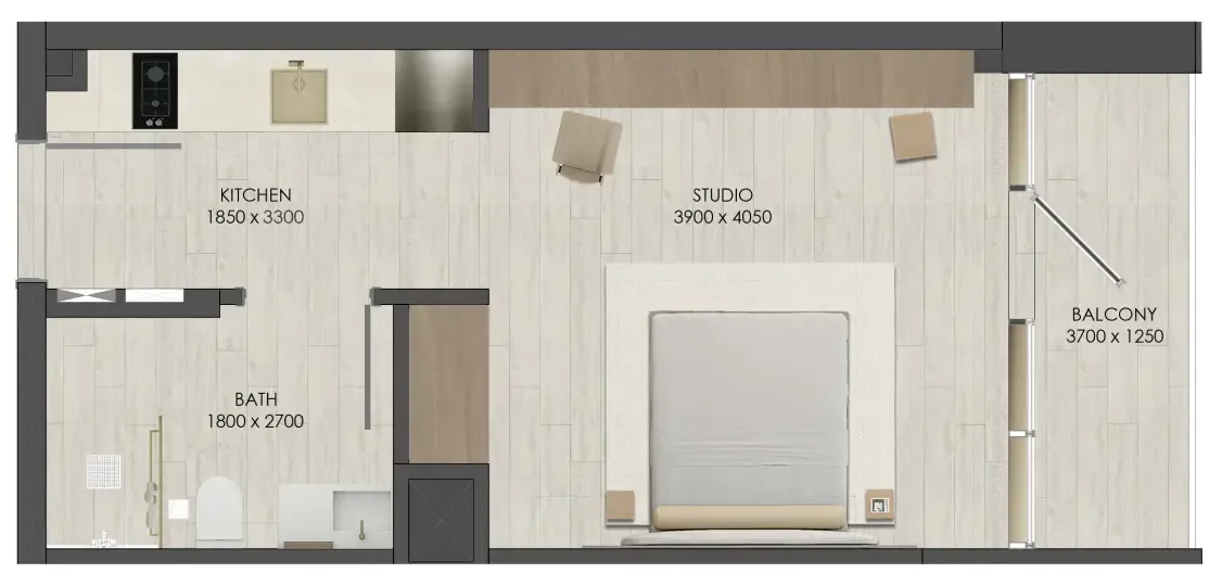 0 bedroom Apartments floor plan at JAD 288