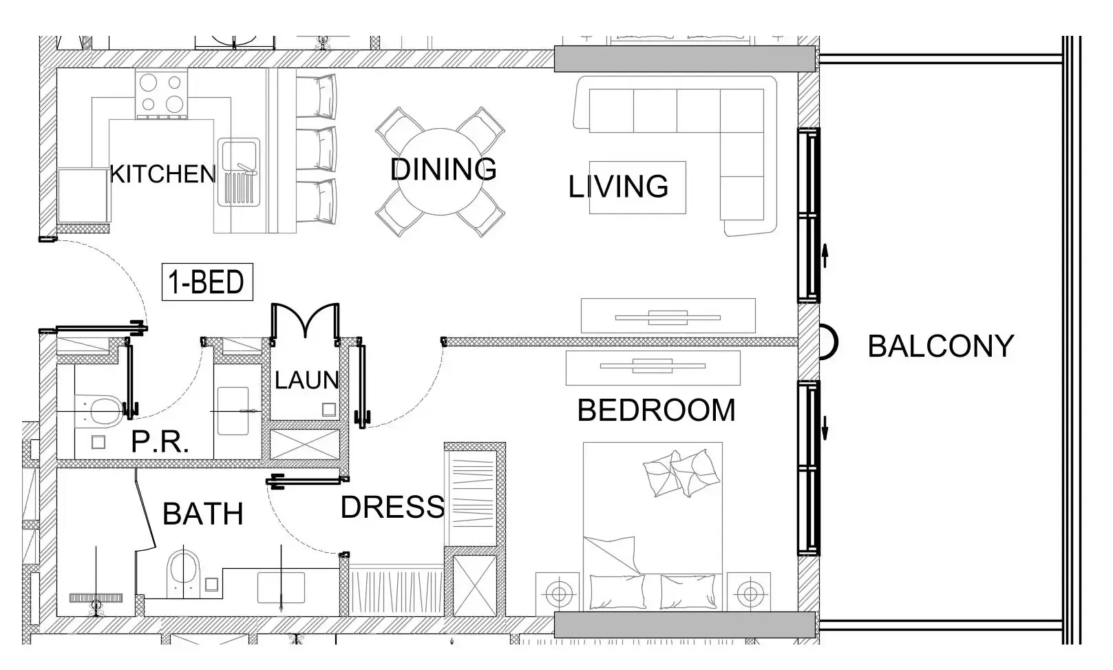 1 bedroom Apartments floor plan at Valencia