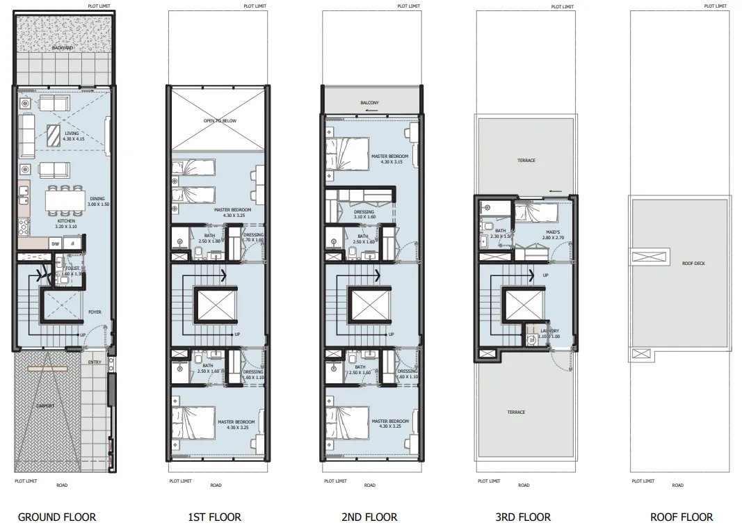 4 bedroom Townhouse floor plan at Verdana III