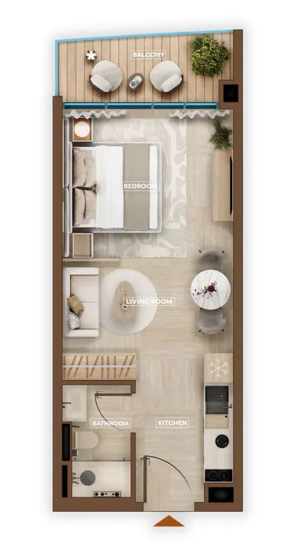 0 bedroom Apartments floor plan at Sky Hills Astra