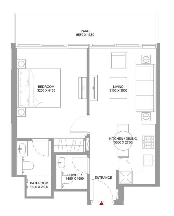 1 bedroom Apartments floor plan at Bayside Marina Residences